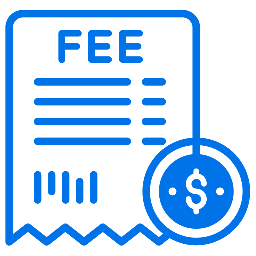 A receipt with a dollar symbol and the word fee