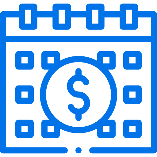 Dollar sign on calendar